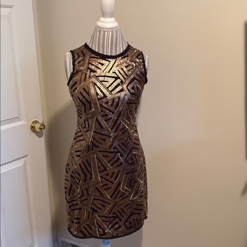 Vince Camuto Women's Black and Gold Sequin Jacket
